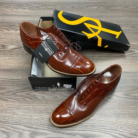 Stacy Adams Shoes | New Stacy Adams Madison Cognac Cap Toe Oxfords 11 | Color: Brown | Size: 11 | Abenne37's Closet
